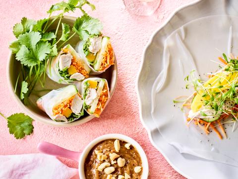 springrolls met kip en fijne groentjes