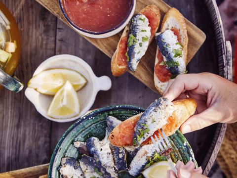 Pan con tomate met sardines