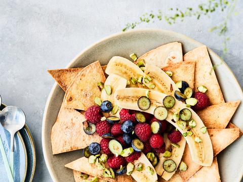 Zoete nacho’s ‘banana split’
