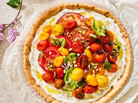 Kruidige tomatentaart met ricotta
