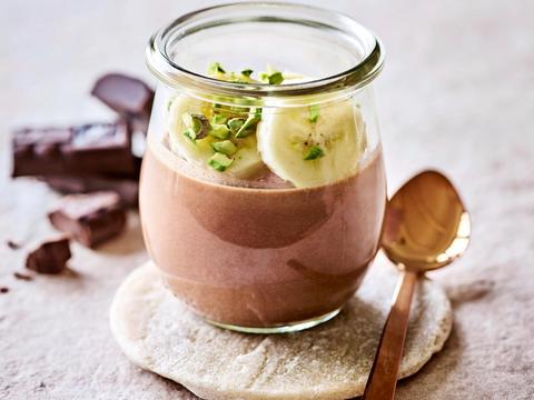 Chocoladepudding met banaan