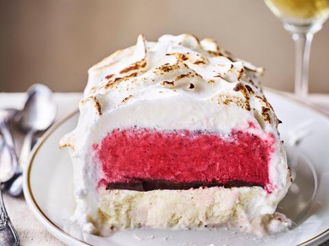 IJstaart met frambozen en cottagecheese