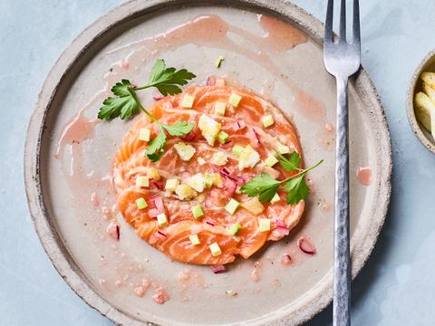 Ceviche van zalm met gember