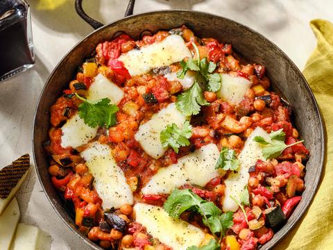 Pisto met manchego en kikkererwten