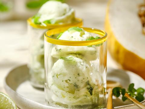 Meloensorbet met munt