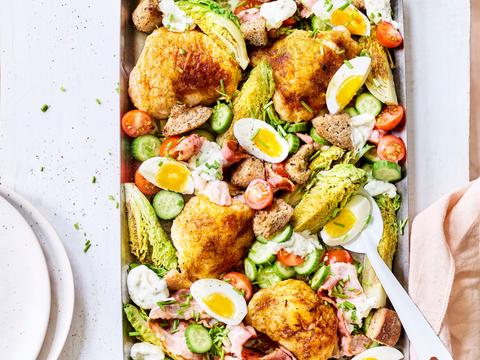 Chicken BLT-traybake
