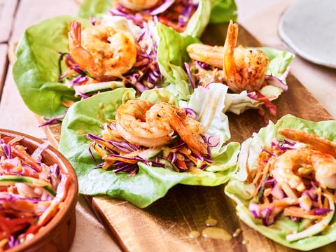 Thaise slawraps met scampi