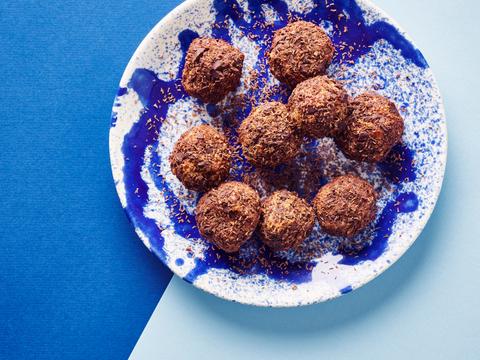 Bliss balls met pindakaas en banaan