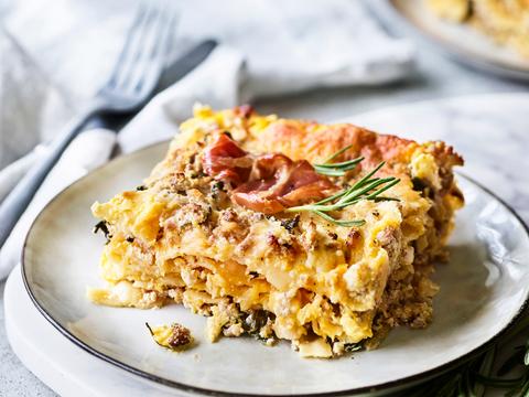 Lasagne met geroosterde pompoen en krokante prosciutto