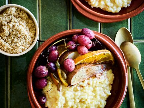 Vanillerijstpap met gestoofd herfstfruit