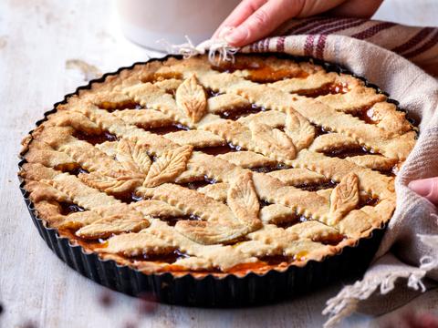 Crostata met abrikozencompote