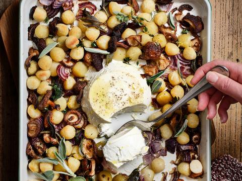 Ovengnocchi met ricotta en shiitakes 