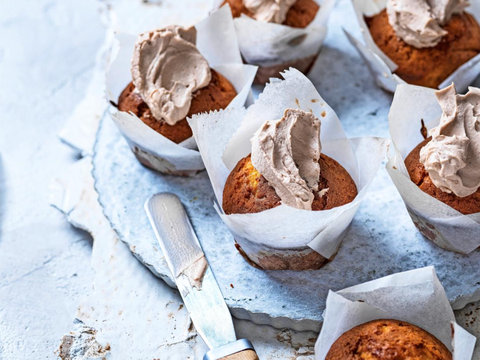 Vanillemuffins met mokka­frosting