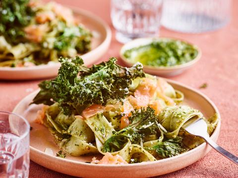 Pappardelle met boerenkoolpesto