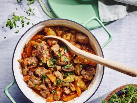 Cocotte de légumes et filet de dinde