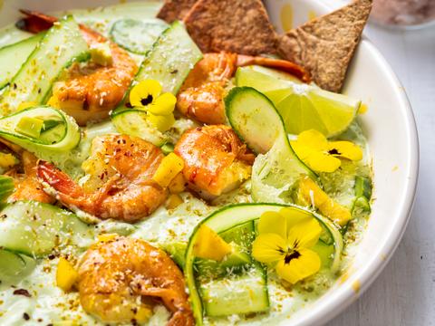 Scampi’s in Mexicaanse groene salsa 