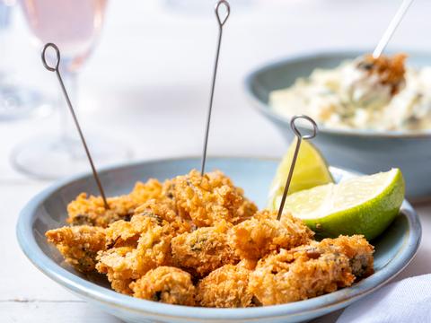 Krokante mosseltjes met tartaarsaus