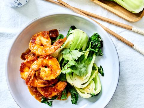 Scampi’s met paksoi en sambal