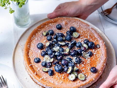 Chocoladecheesecake met blauwe bessen
