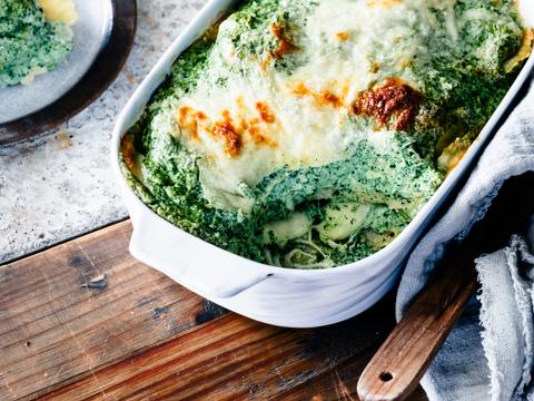 Groene raviolilasagne