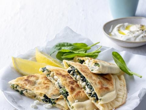 Flapjes met spinazie feta