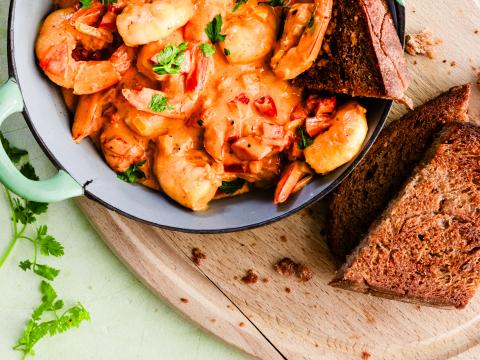 Traditionele scampi diabolique