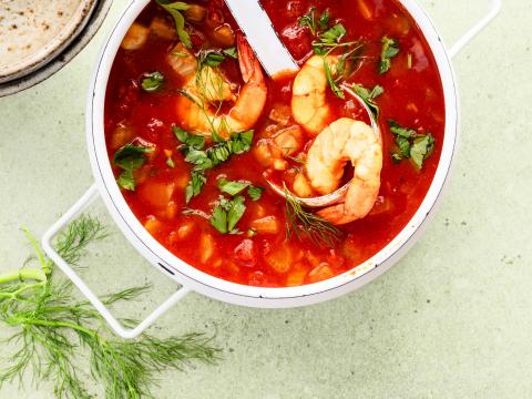 venkel-scampisoepje met saffraan