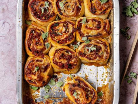 Pestorolletjes met Italiaanse ham