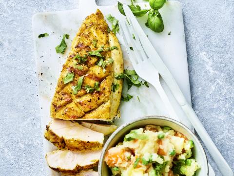 Kipfilet met lentestoemp