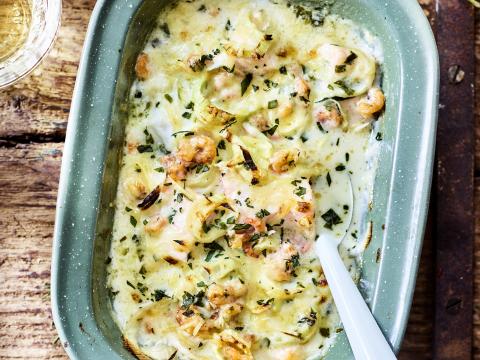 Vispannetje met dragonroomsaus