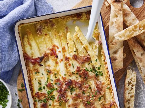 Gegratineerde asperges