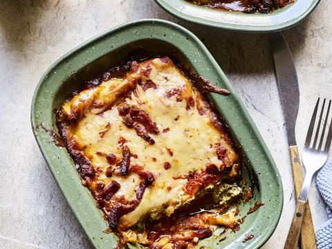 Cannelloni met ricotta, spinazie en spekjes 