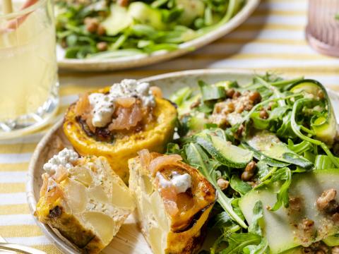 Minifrittata’s met krieltjes, cottagecheese en zalm