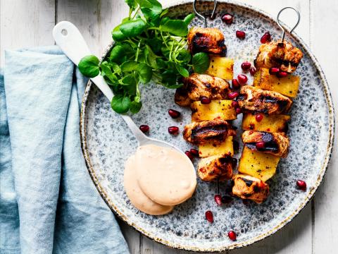 Exotische kipspiesjes met ananas