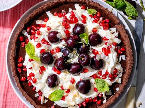 Kersentaart met chocolade