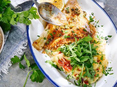 Rogvleugel met kappertjes en ­zuiderse puree