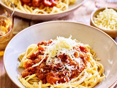 Vegetarische pasta bolognese 