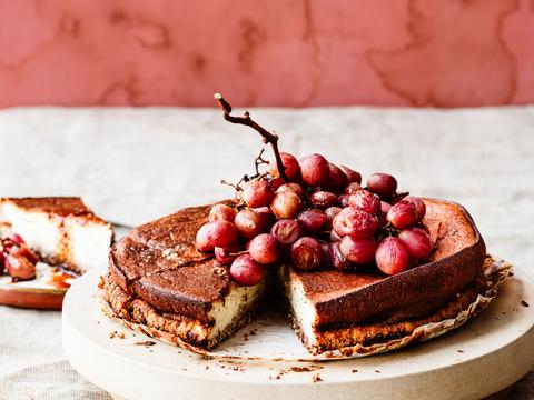 Cheesecake met geroosterde druiven