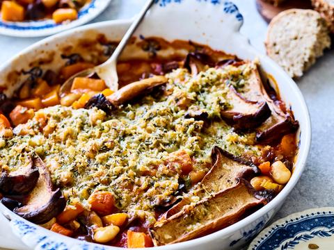 Vegetarische cassoulet met citroencrumble