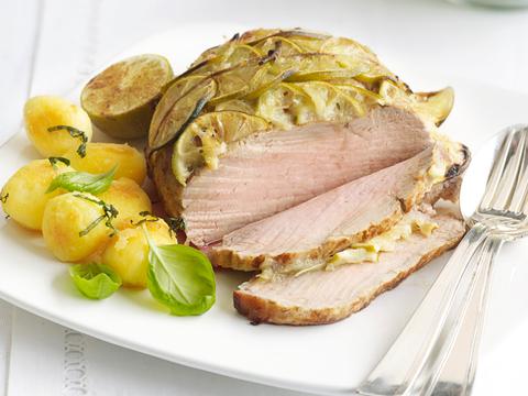 Kalfsgebraad met limoen en aardappels