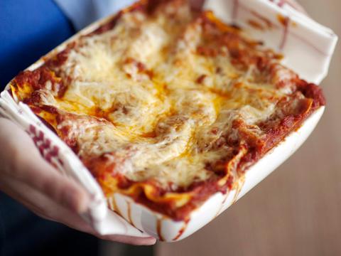 Lasagne met hamblokjes