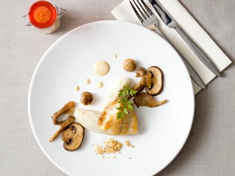 tarbot met creme van bloemkool