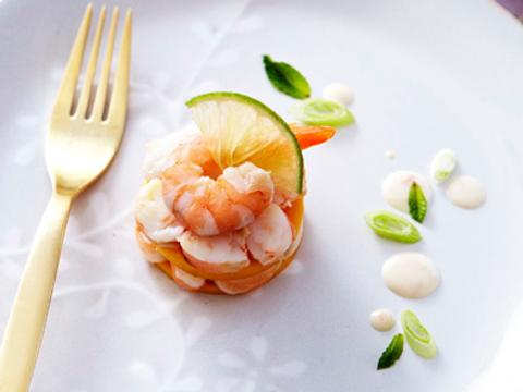 Garnalentompoes met mango