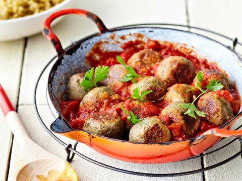 Vegetarische balletjes in tomatensaus