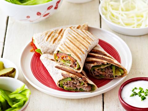 Wraps met yoghurtsausje