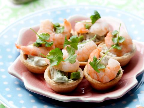 Zakouski's met garnalen en avocado