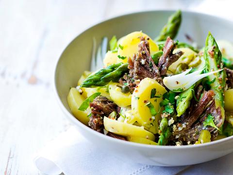 Aardappelsalade met mosterdvinaigrette
