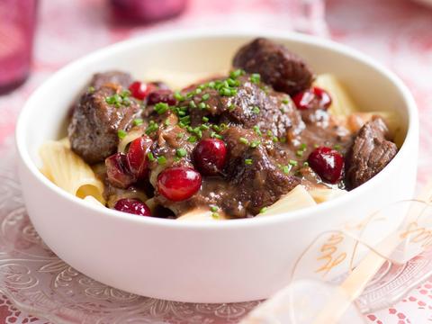 Hertenragout met cranberry's