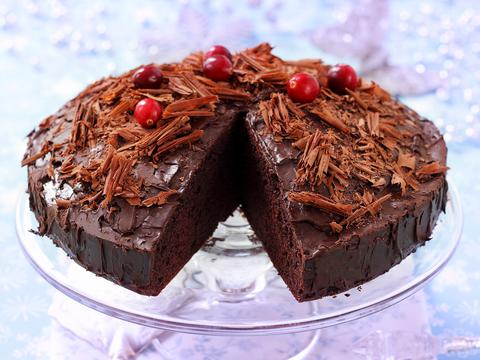 Chocoladetaart met cranberry's