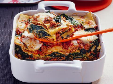 Lasagne met gehakt en spinazie